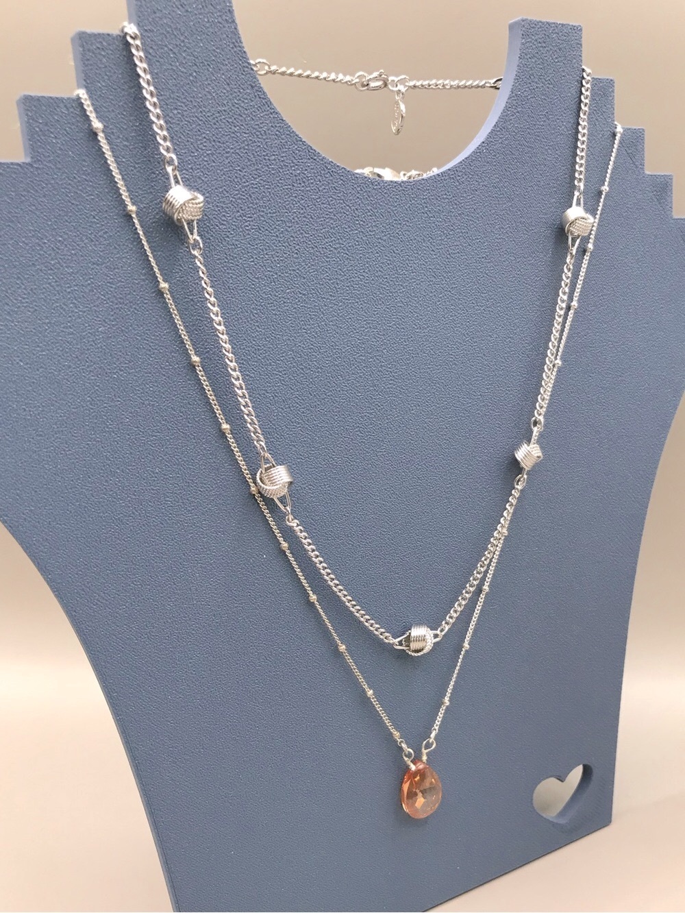 2 Avon Silver-Tone Layering Necklaces